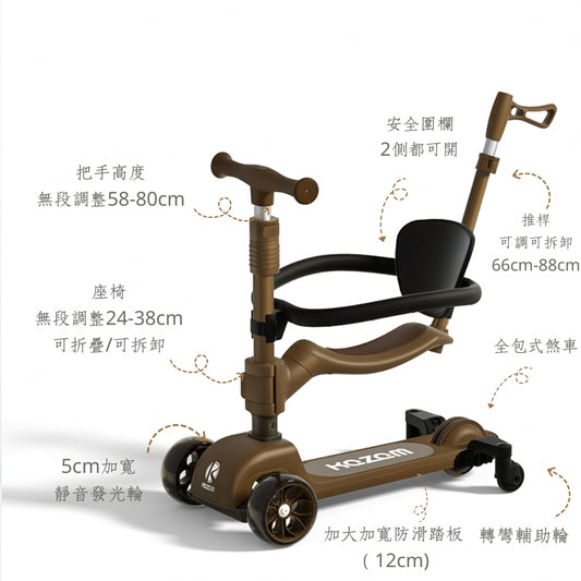Kazam四合一旗艦款滑步車360輔助輪